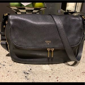 Large leather Preston flap crossbody